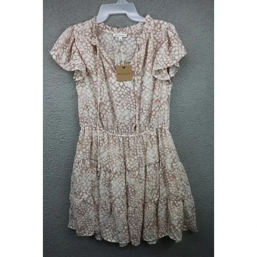 Blu Pepper Silky Tiered Dress-Size Large Jrs.-New w/Tags-Boho